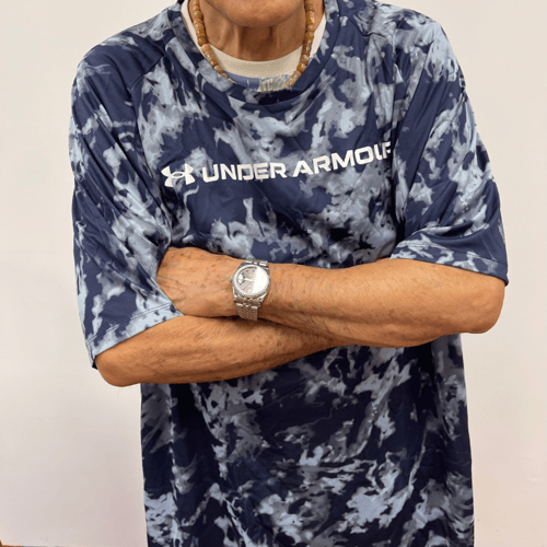 美國 Under Armour 男裝 Tech™ ABC 迷彩短袖 (Navy white) 2XL - 寬鬆剪裁｜速乾、吸濕排汗｜腰圍 104-116 cm
