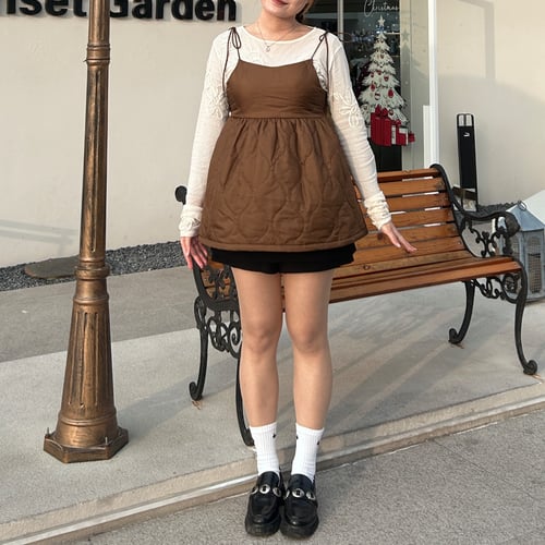 在庫処分セール テ kastane キルティングキャミビスチェ トップス