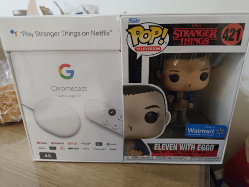 Chromecast with Google TV (4K) Streaming Media Player - with Funko POP! TV  Stranger Things Eleven with Eggos 