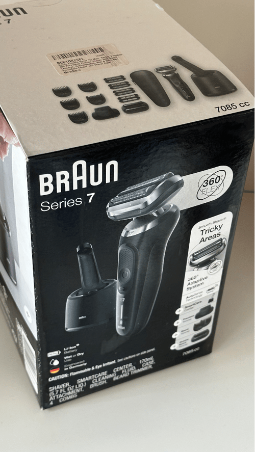 Braun Electric Razor for Men, Series 7 7085cc 360 Flex Head Electric Shaver  with Beard Trimmer, Rechargeable, Wet & Dry, 4in1 SmartCare Center and