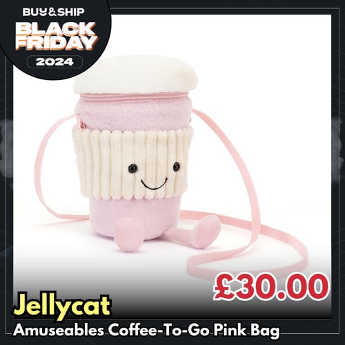 Pink Jellycat Coffee Cup Bag 禮物之選】Jellycat Amuseables Coffee